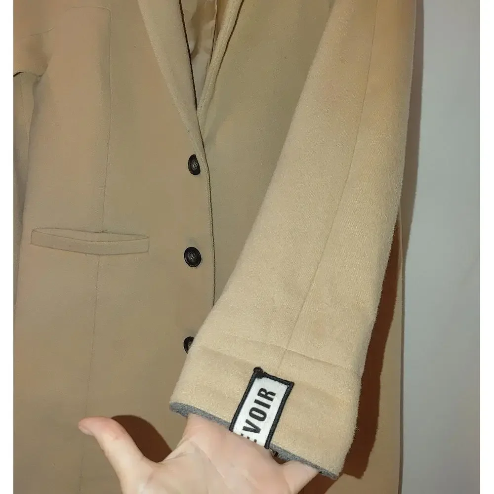 Forever 21 Au Revoir Overcoat Longline Car Coat Neutral Tan Single Breasted‎ - Picture 7 of 12